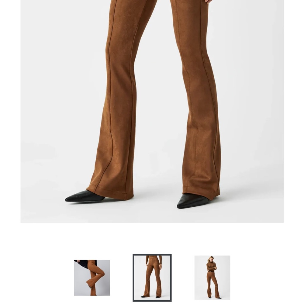 Spanx Suede Brown Flared Women's Pants